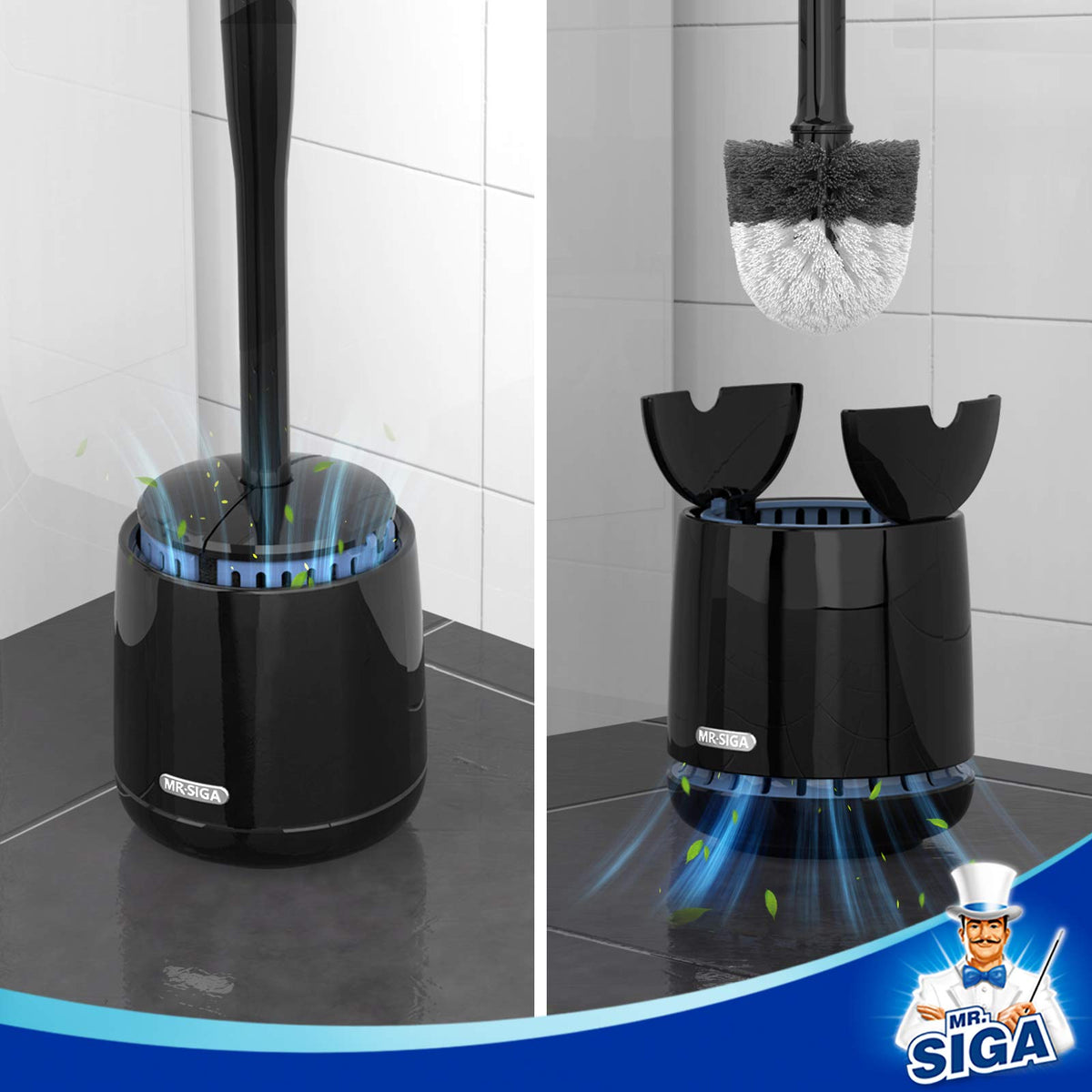 MR.SIGA bristles detail, dense cleaning power for hard-to-reach areas.