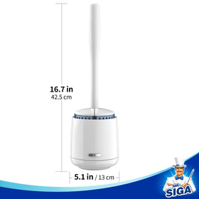 MR.SIGA toilet bowl brush handle close-up highlights ergonomic grip for comfortable scrubbing.