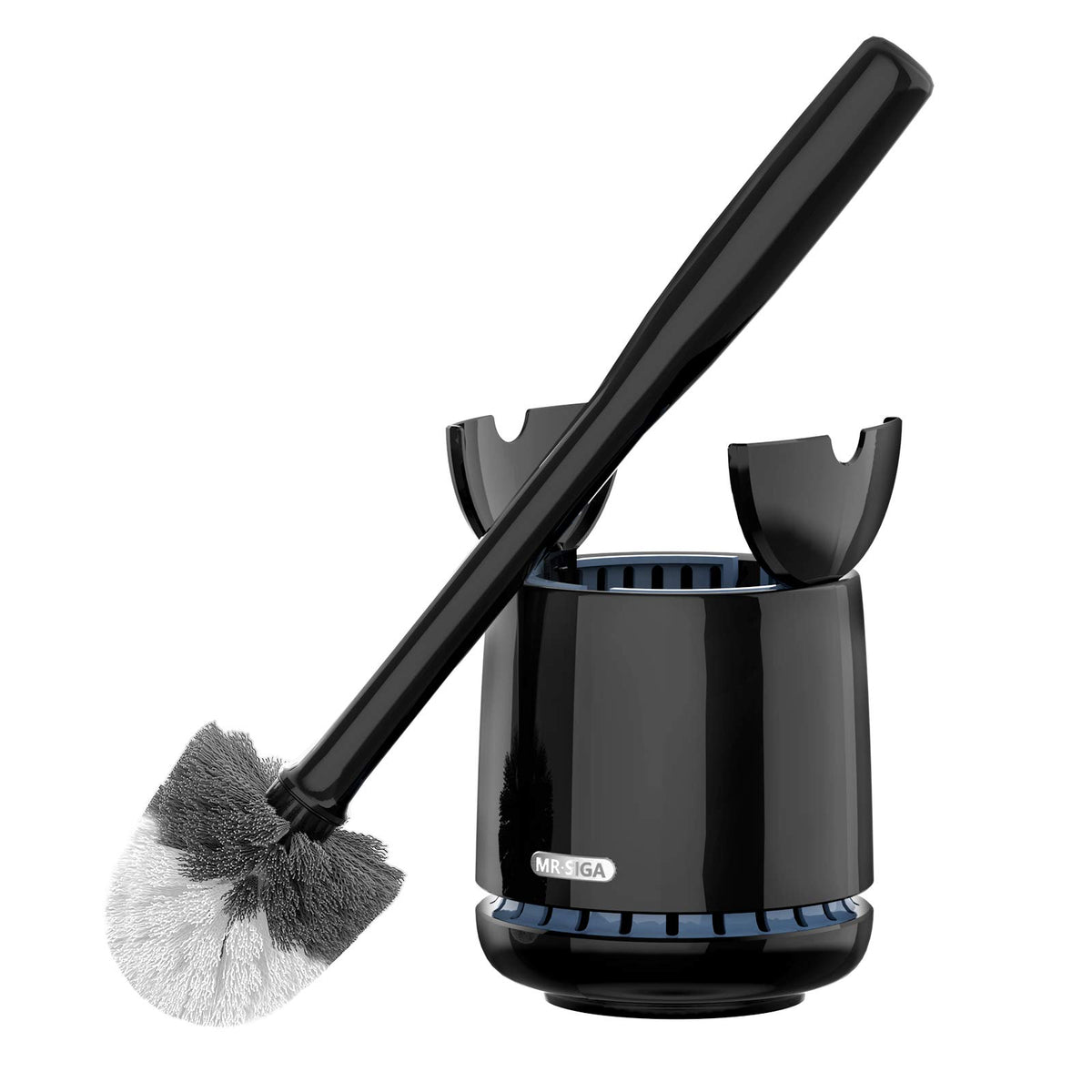 MR.SIGA toilet bowl brush with holder, close-up, compact design for tidy bathrooms.