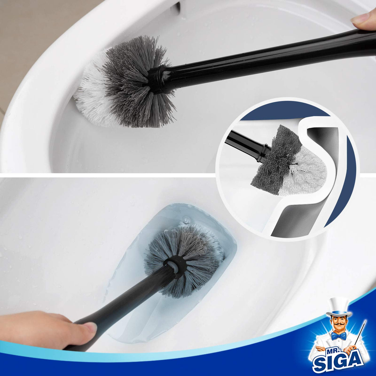MR.SIGA in bathroom setup, compact design fits tight spaces.