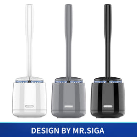 MR.SIGA toilet bowl brush solid handle, ergonomic grip for comfortable scrubbing.