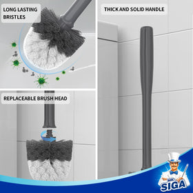 MR.SIGA brush cleans under the rim with ease.