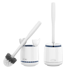 MR.SIGA toilet bowl brush with holder shows sturdy design and durable bristles for deep cleaning.