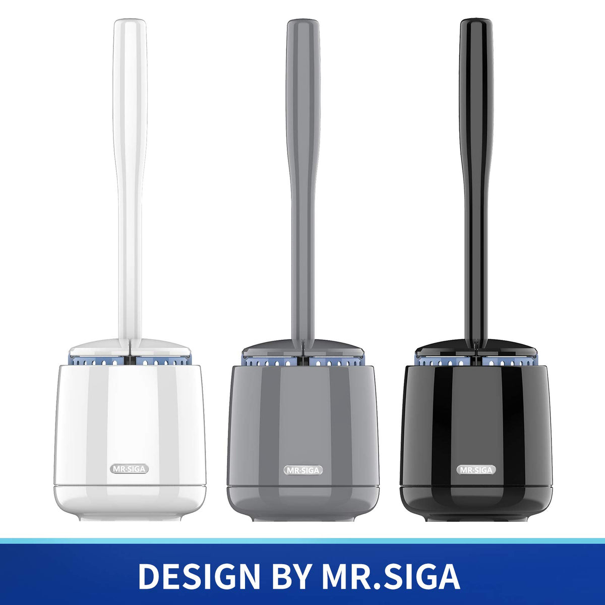 MR.SIGA dense bristles deliver thorough cleaning around the bowl rim