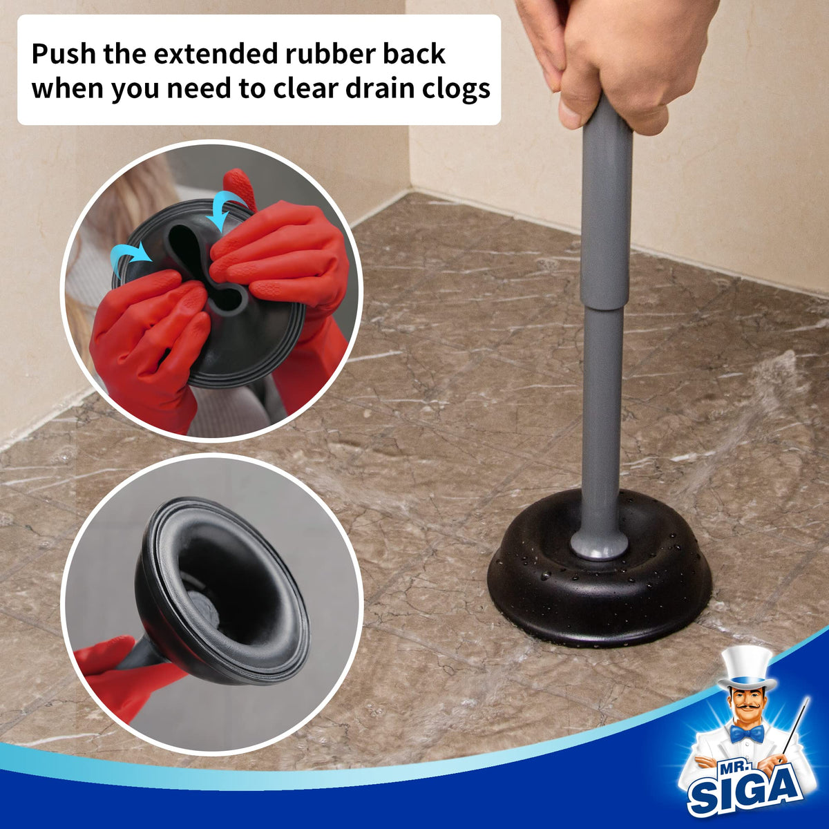MR.SIGA lid auto-close reduces splash after use.