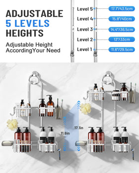 MSAICOE aluminum alloy shelf resists moisture for durable bathroom storage.