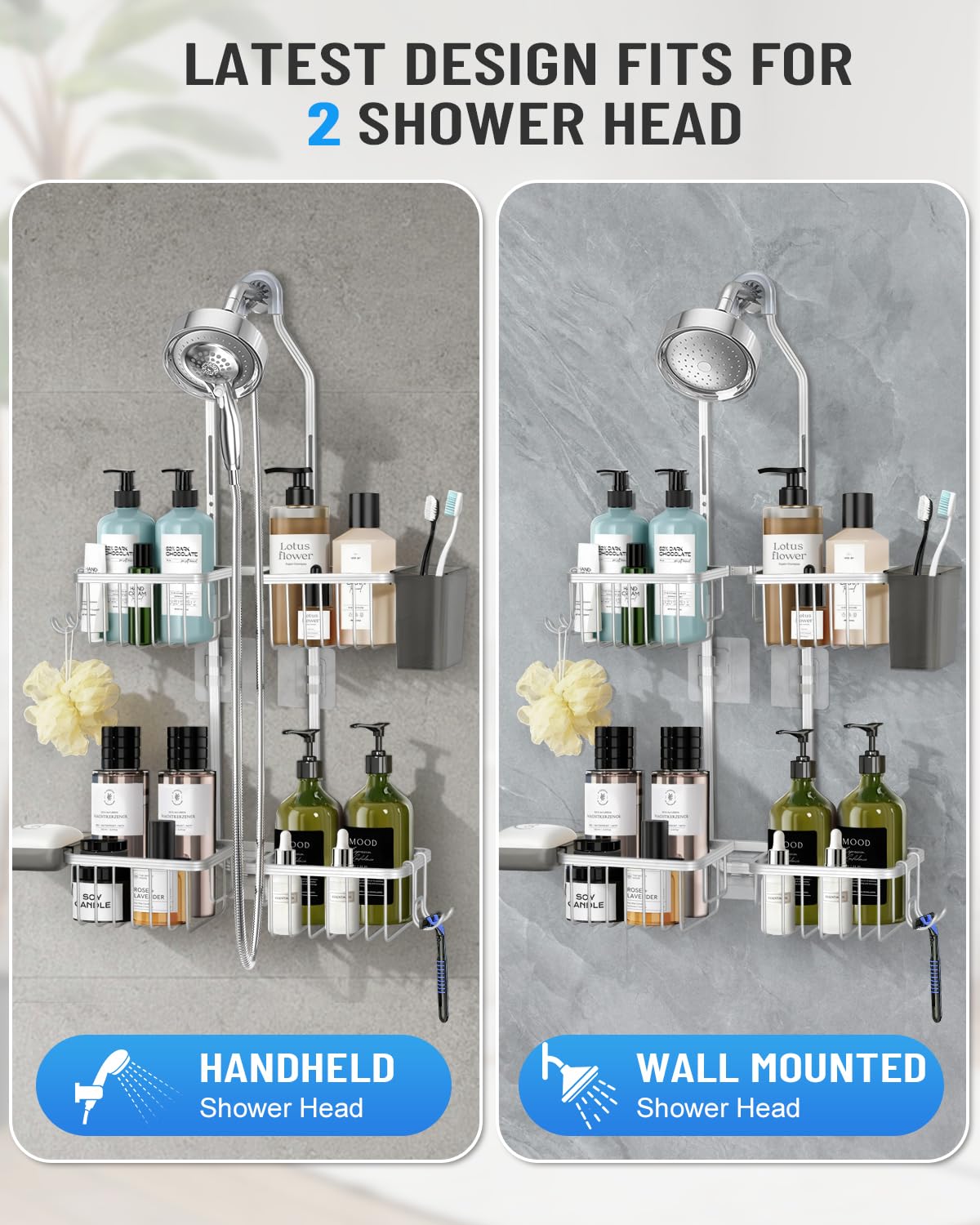 MSAICOE never-sliding design keeps items steady during showers.