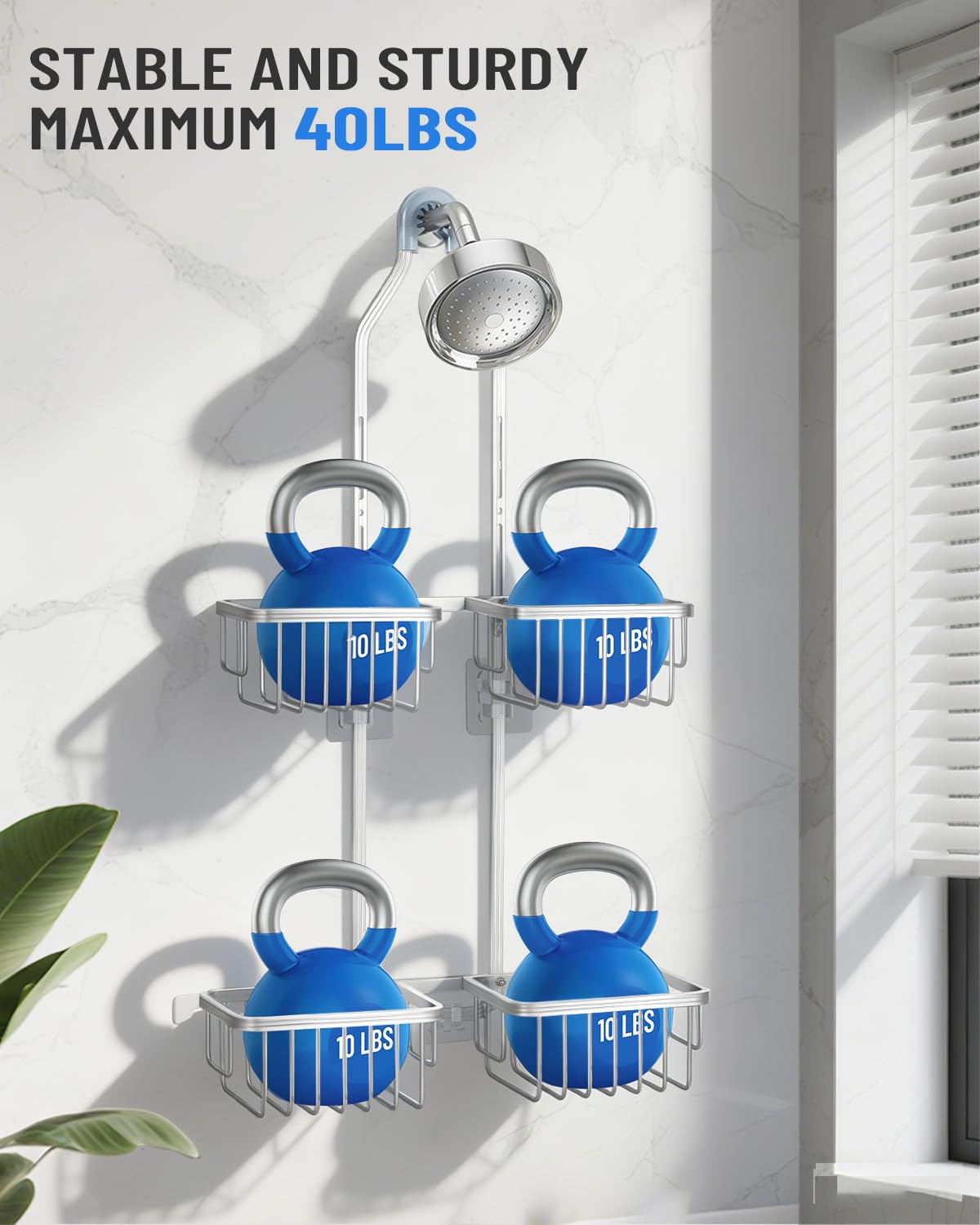 MSAICOE removable hooks with soap dish simplify access to items.
