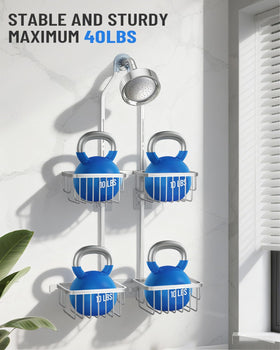 MSAICOE removable hooks with soap dish simplify access to items.