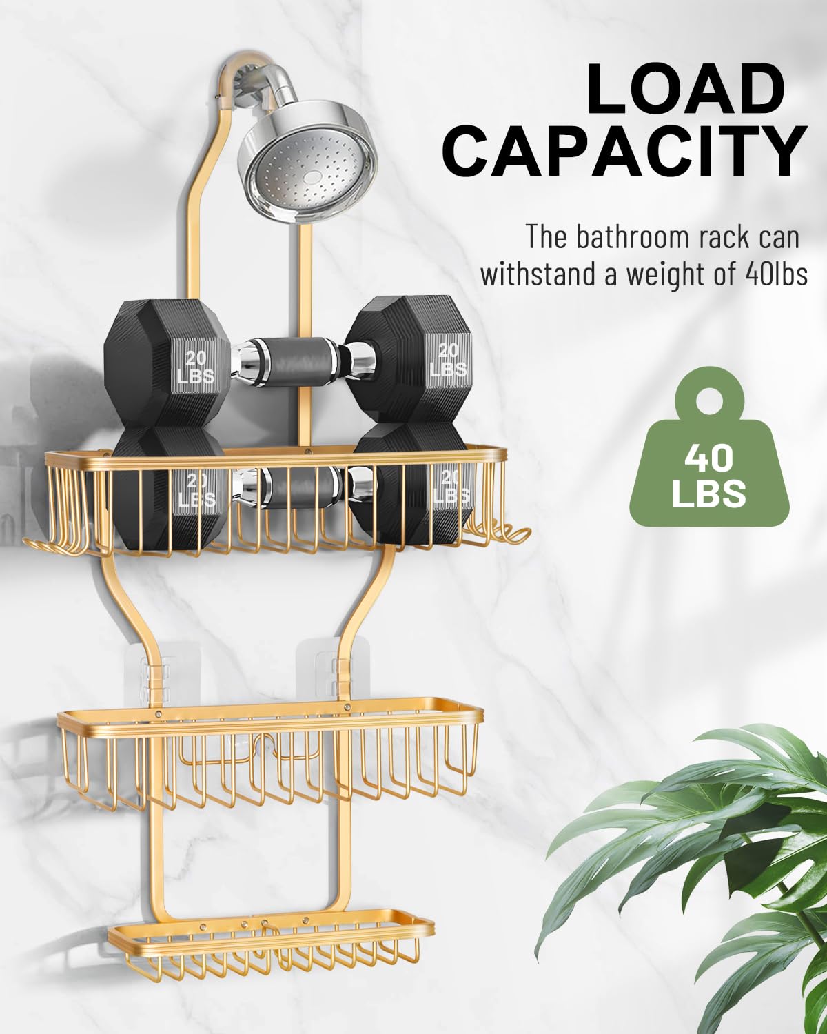 MSAICOE aluminum caddy resists rust in wet bathrooms.