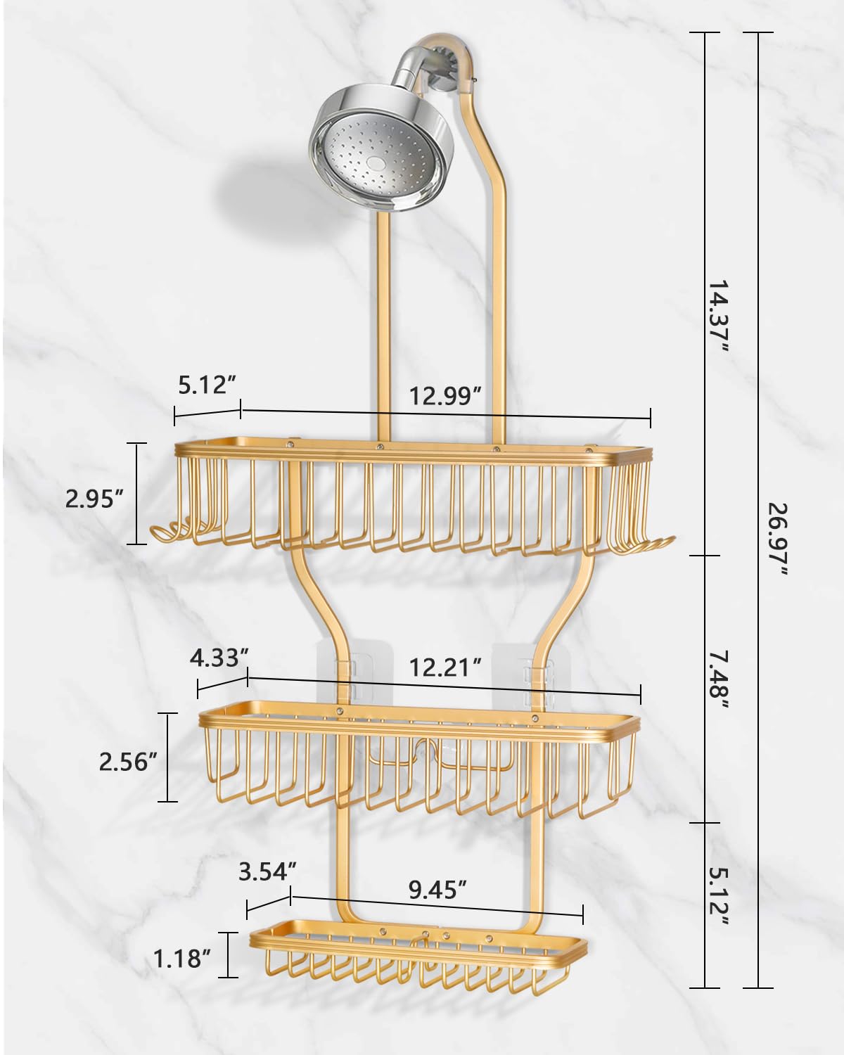 MSAICOE over-the-showerhead caddy keeps bath essentials within reach.