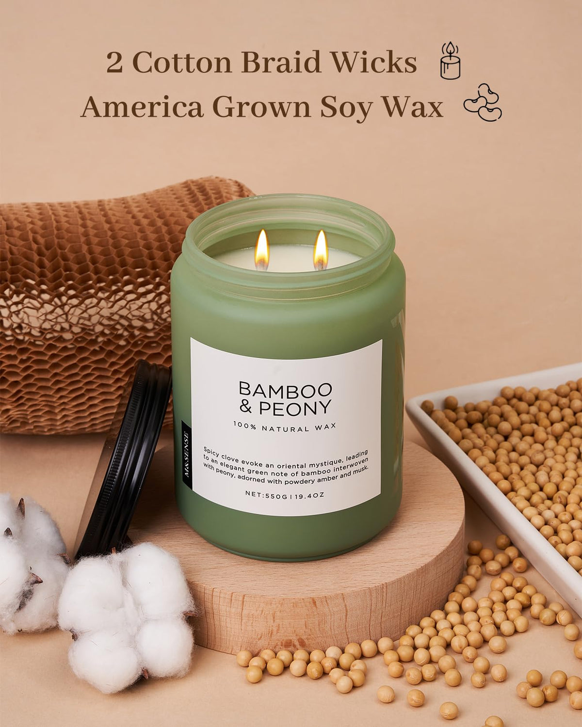 MSENSE Bamboo Peony jar spreads fragrance through living areas.