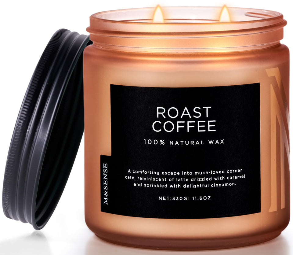 M&SENSE Coffee Candle in glass jar creates a warm home ambiance