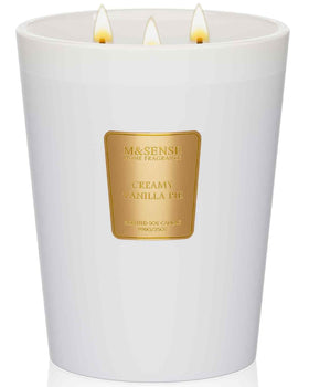 M&SENSE Creamy Vanilla Pie Candle with 3 wicks delivers even burn and stronger scent.