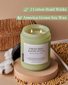 M&SENSE jar candle unlit, clean paraffin-free soy wax.