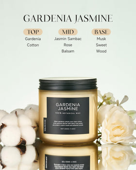 M&SENSE Gardenia Jasmine candle wicks ensure even burn for steady fragrance