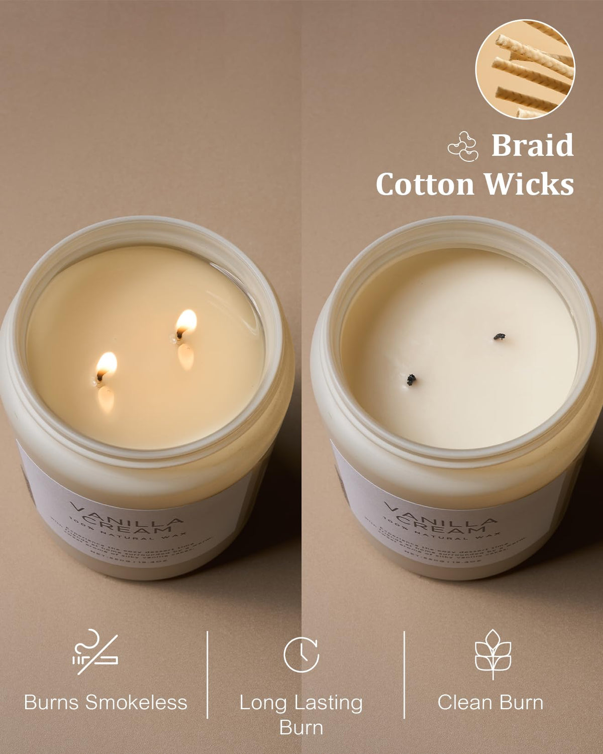 Burn time label notes up to 110 hours of fragrance