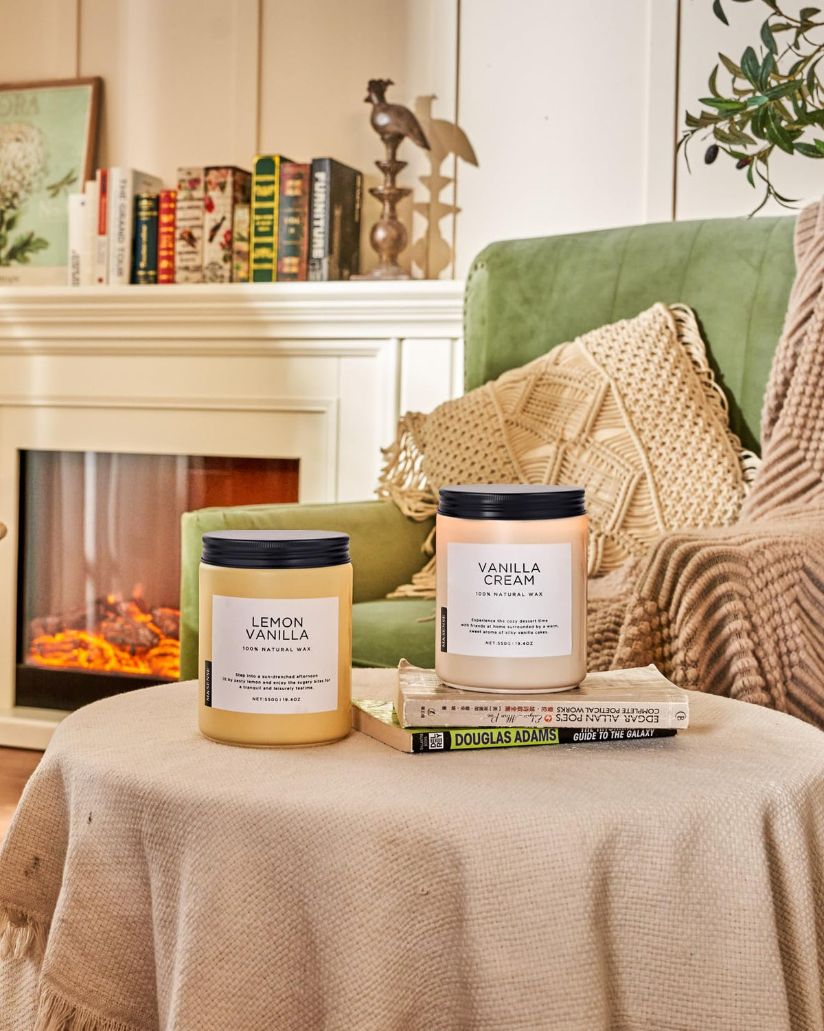 Vegan soy ingredients label communicates non-toxic, plant-based fragrance
