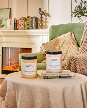 Vegan soy ingredients label communicates non-toxic, plant-based fragrance