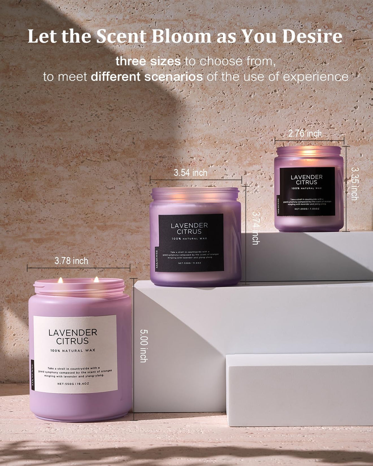 M&SENSE Lavender Citrus in spa setting conveys calm moment during yoga or bath.