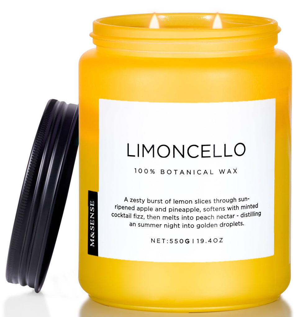 M&SENSE Limocello candle full view, ideal for home decor