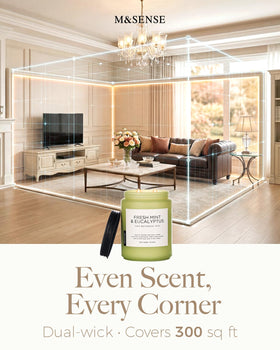 M&SENSE non-toxic clean burn emphasizes safe home fragrance.