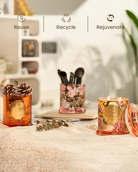 M&SENSE Soothing candle enhances meditation or spa routines.