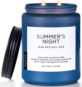MSENSE Summers Night candle jar — clean burn and long-lasting fragrance for relaxing evenings.