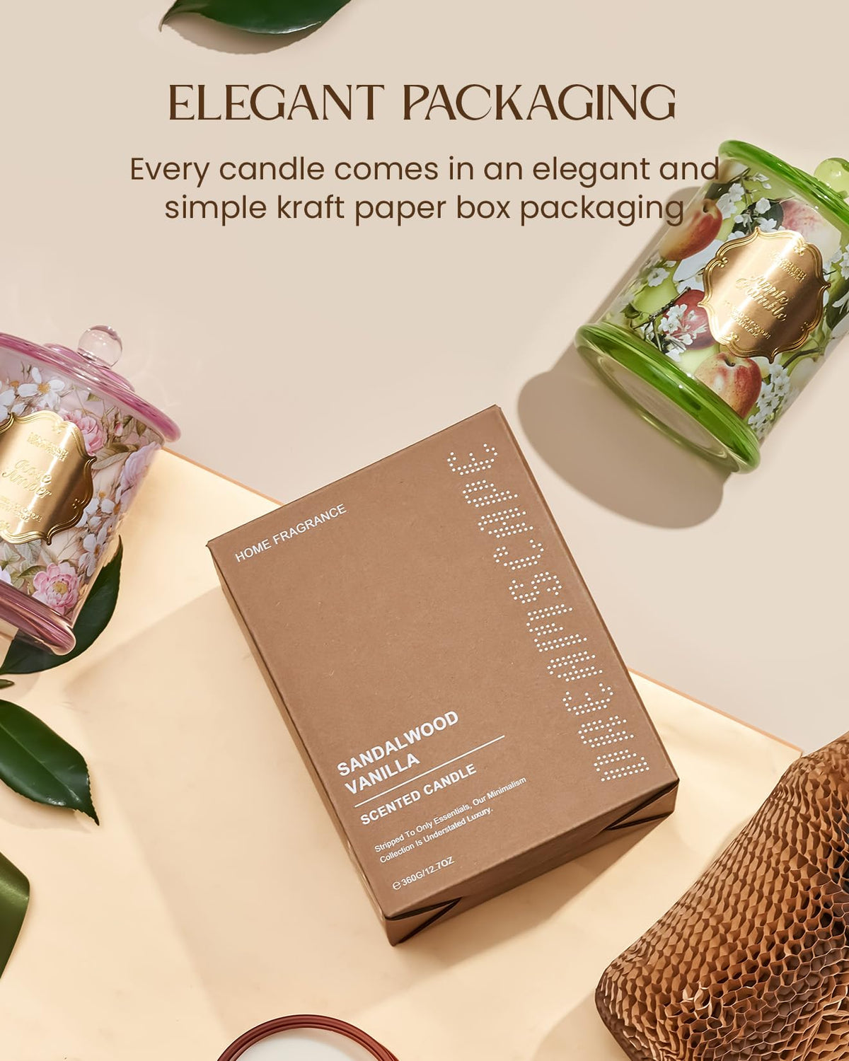 Reusable glass jar from M&SENSE stores small items after the candle finishes.