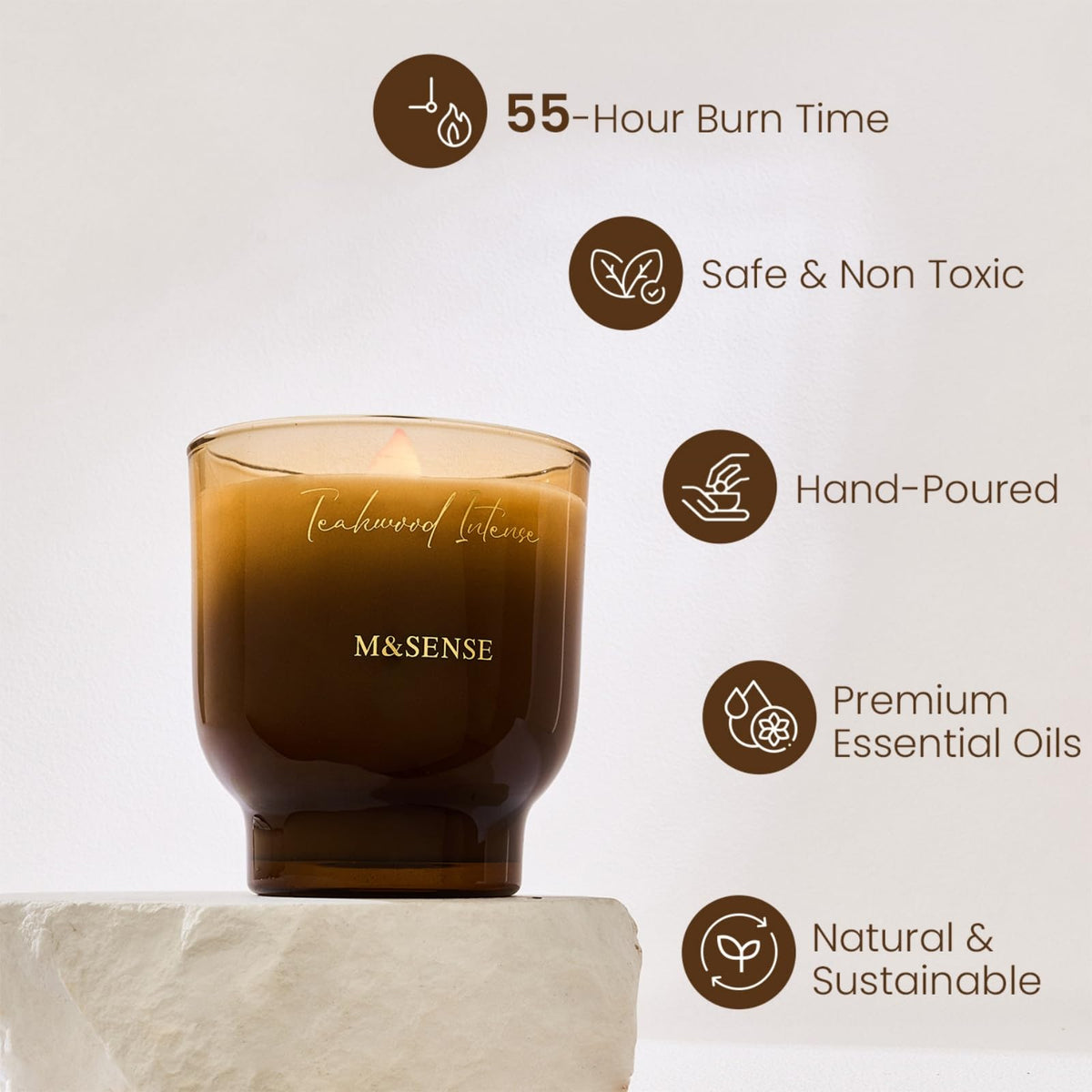 M&SENSE wooden wick crackle enhances ambience during cozy evenings