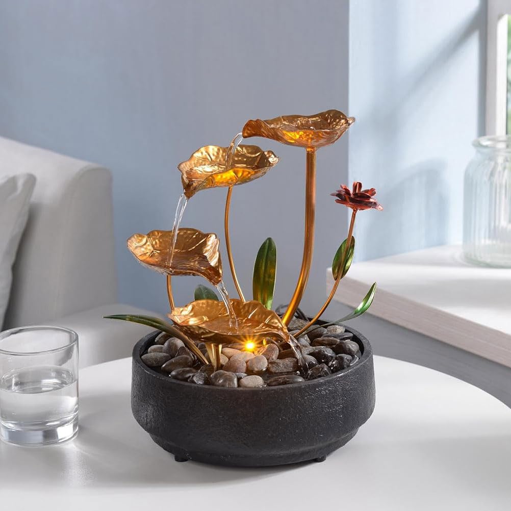 MSEONWXI fountain silhouette adding subtle elegance to a shelf