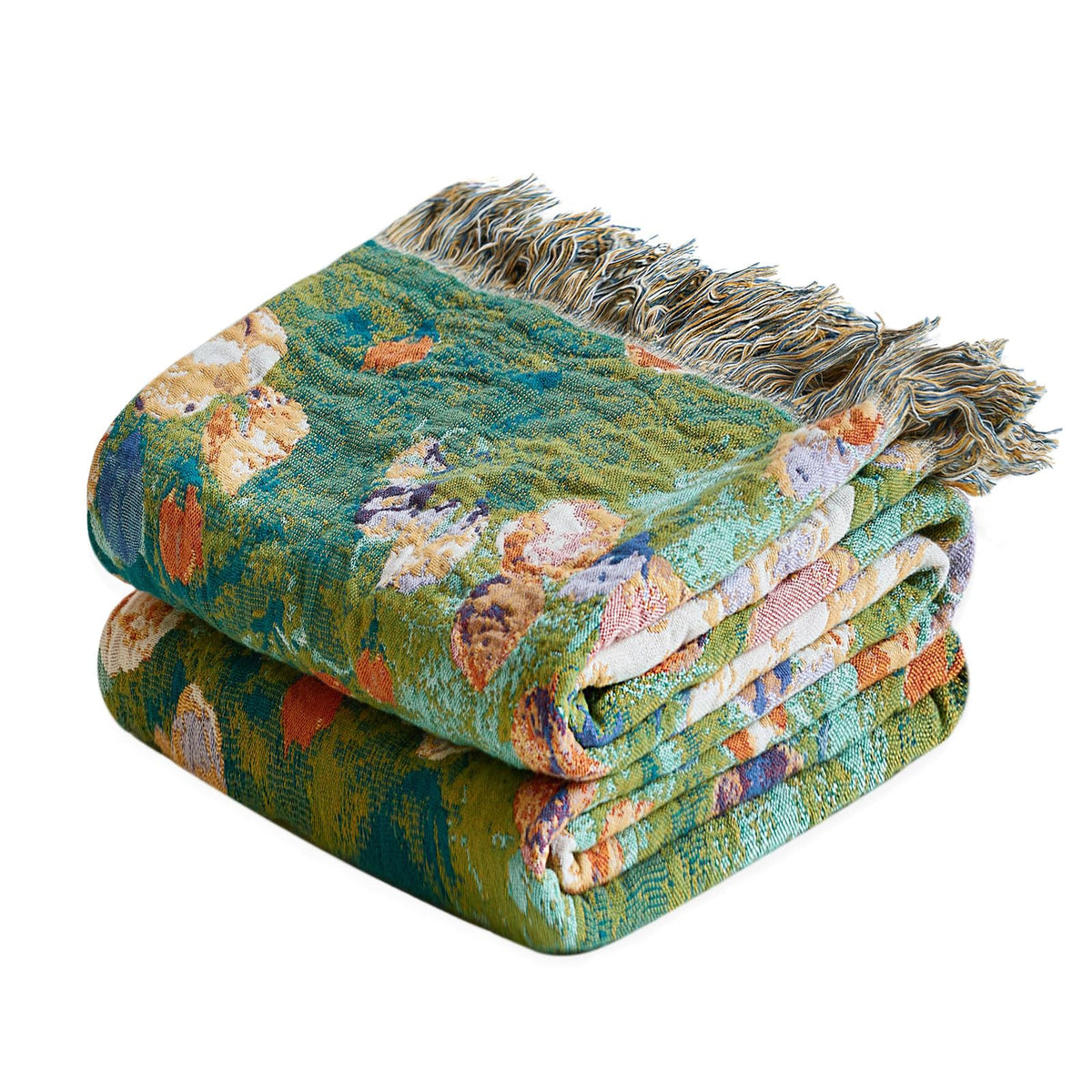 MSGKV boho throw blanket draped over a sofa for cozy living room style