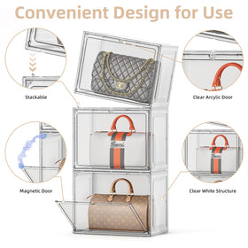 MSHOMELY easy-assembly purse organizer in white, ready to use without tools.