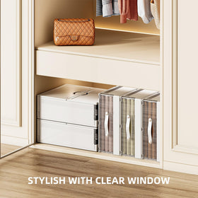 MSHOMELY foldable linen closet organizer with compact folded design.