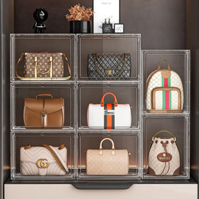 MSHOMELY large-dimension purse organizer supports multiple bags in one unit.