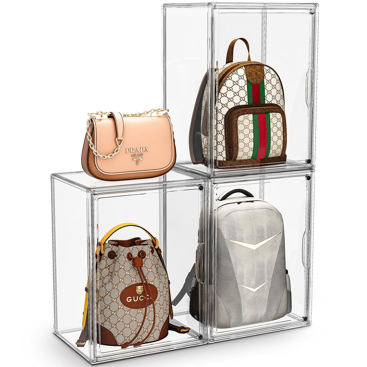 MSHOMELY purse storage closet 3-pack showing multiple bags neatly arranged