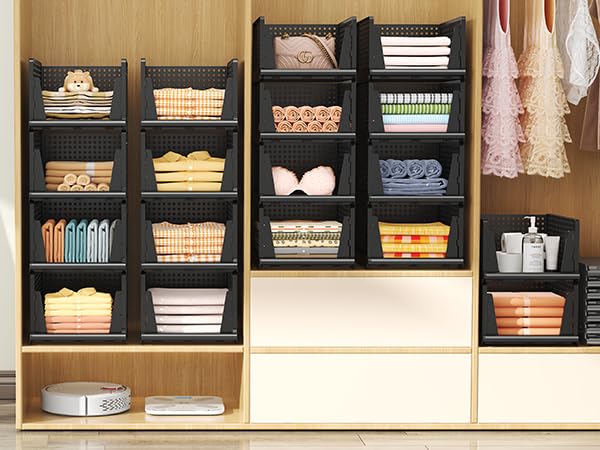 MSHOMELY slide-out closet organizer provides front-to-back access.