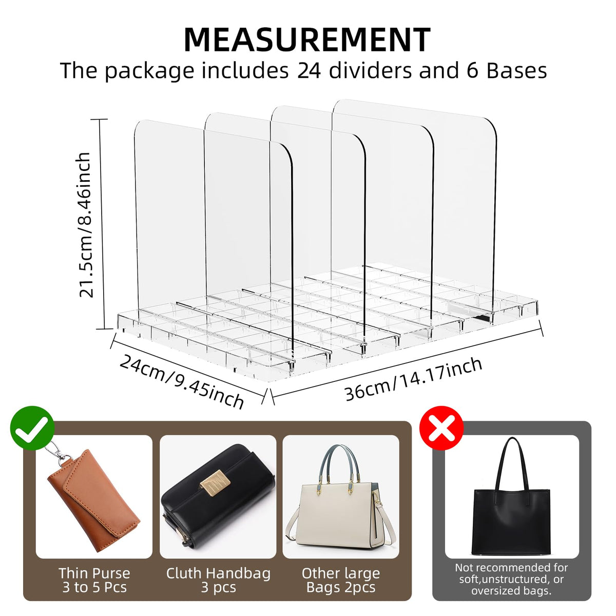 MSHOMELY acrylic divider close-up demonstrates sturdy adjustable design