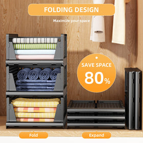MSHOMELY stackable closet baskets maximize vertical storage.