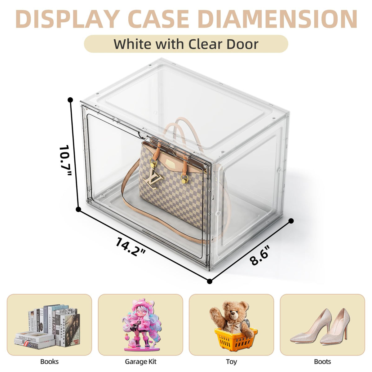 MSHOMELY stackable purse organizer setup in closet for vertical storage.