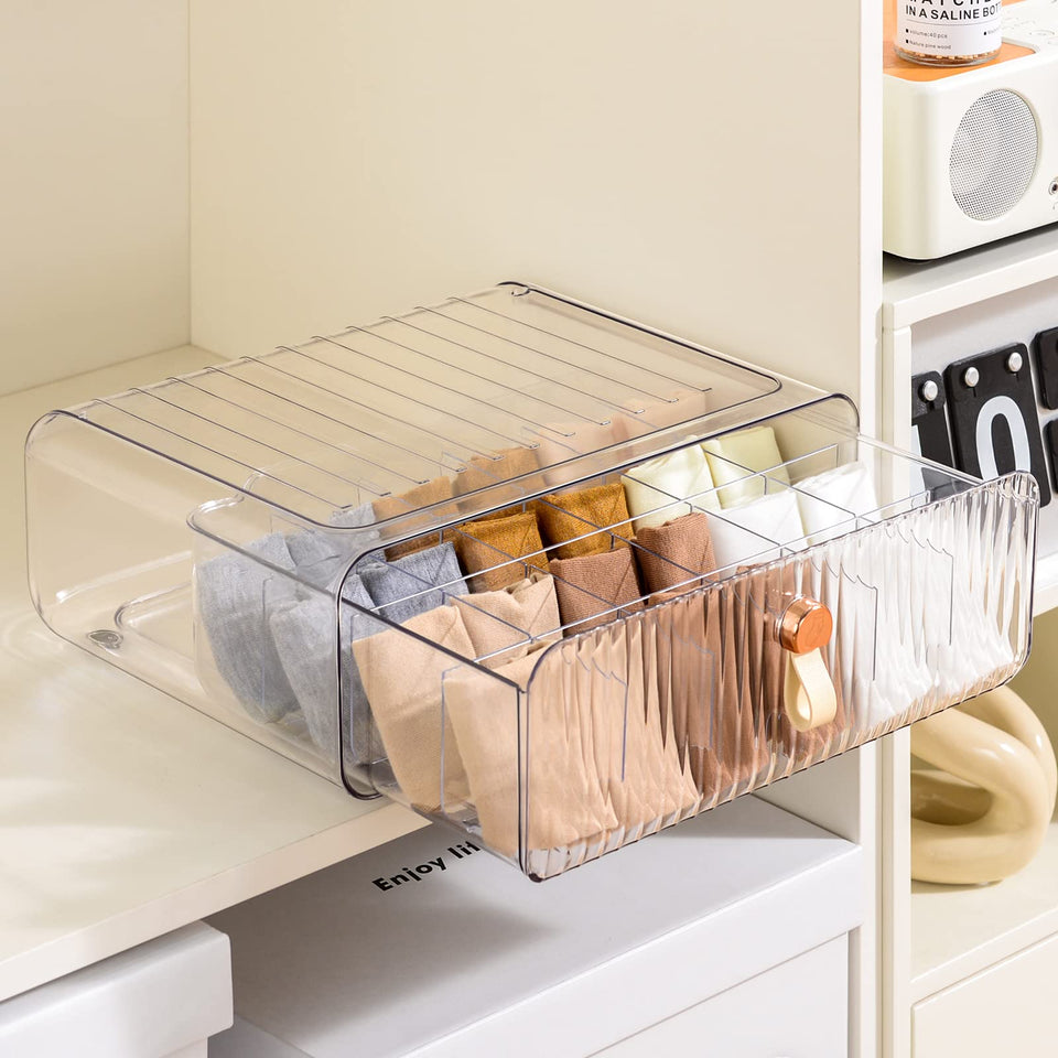 MSHOMELY underwear drawer organizer with closed lid keeps items tidy.