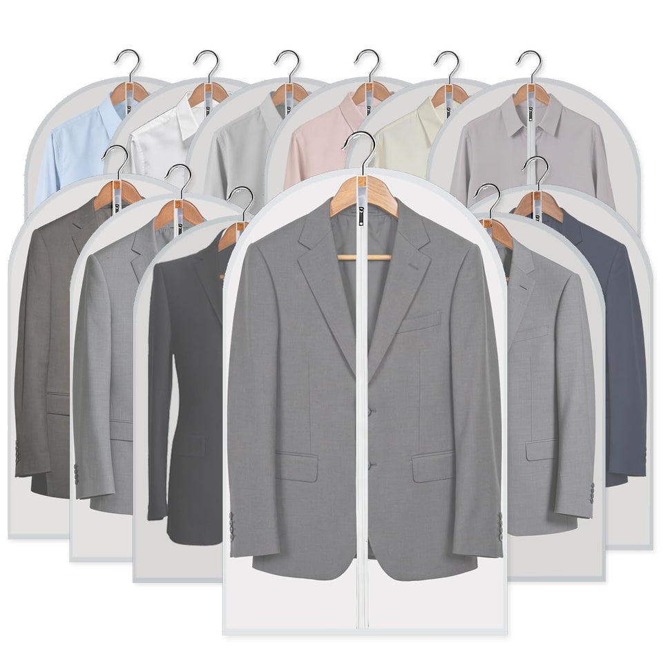 MsKitchen garment bags overview for organized closet storage keeps outfits dust-free.