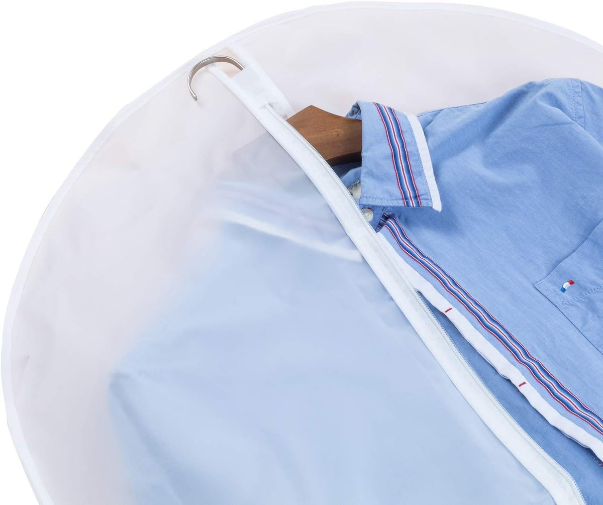 MsKitchen breathable PEVA material ensures odorless, washable storage for wardrobes.