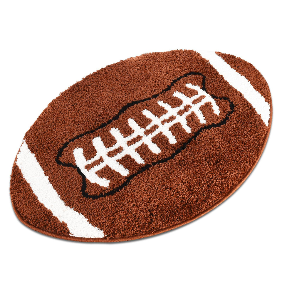 MSYA football rug front view showing plush microfiber and field design for kids