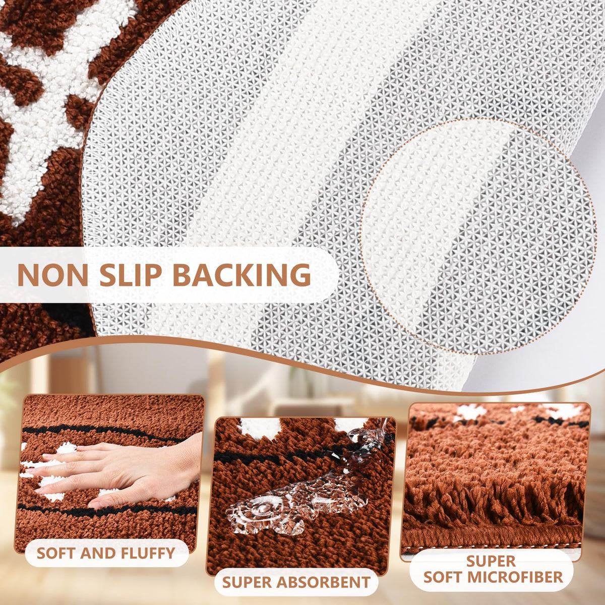 MSYA soft microfiber football rug feels cozy under feet during play