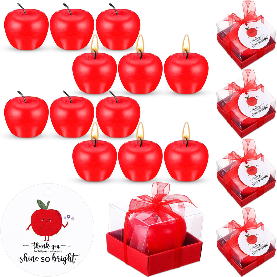 MTLEE apple-shaped candle pack for teachers gifts and cozy classroom ambiance