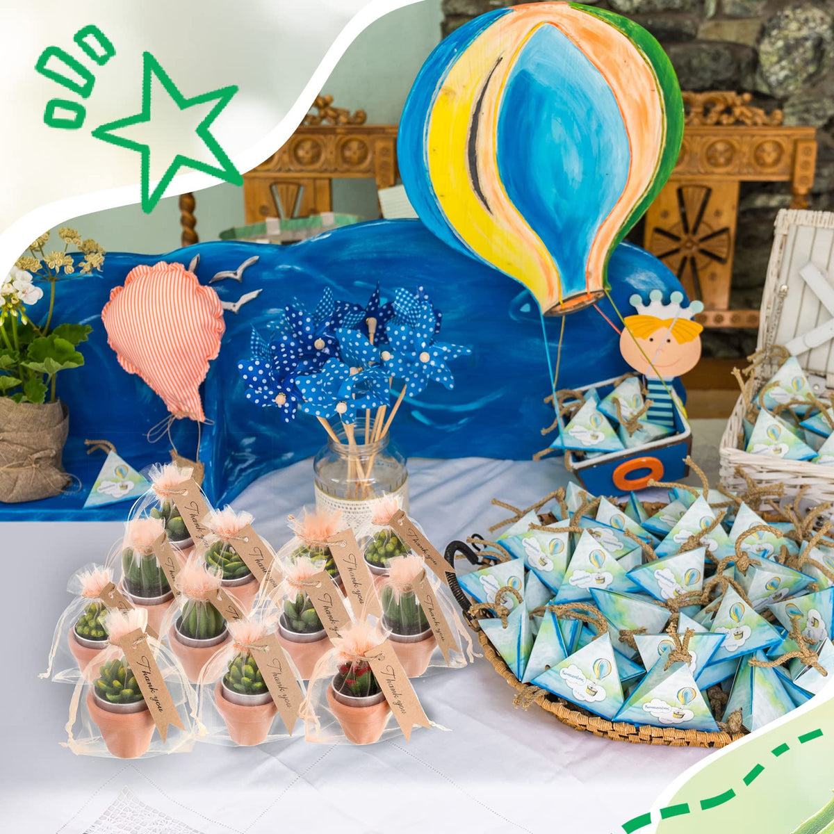 MTLEE baby shower or birthday party favors display options