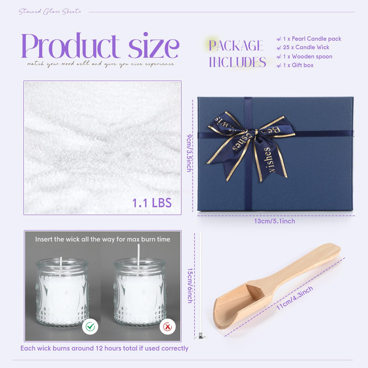 MTLEE Lavender scented pearled candle creates a calm, inviting aroma.