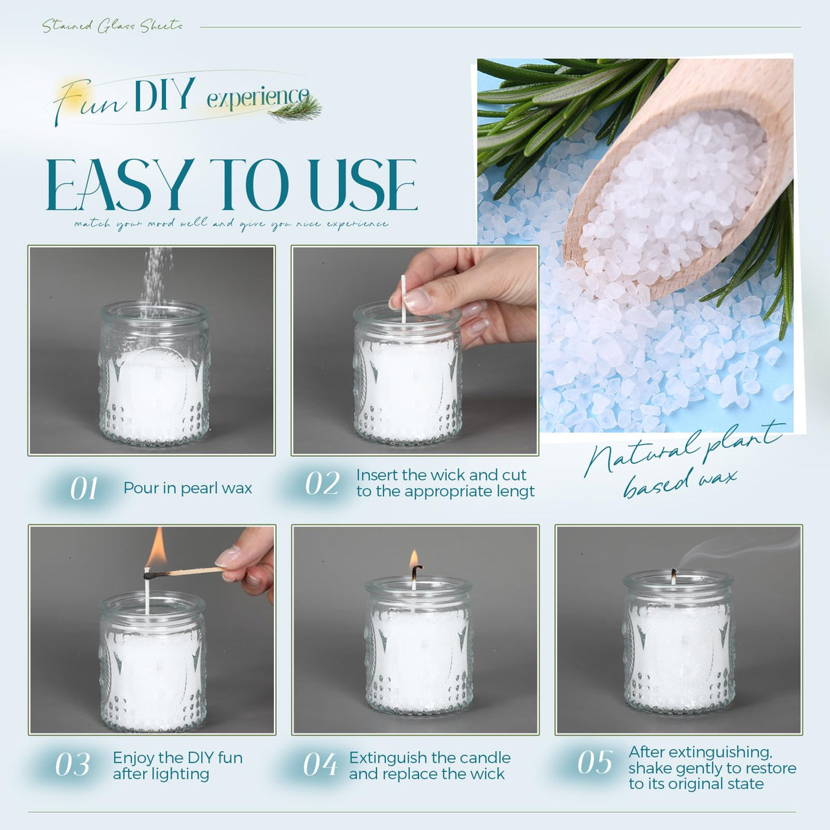 MTLEE Pearled Candle Wicks (50): ready for your DIY candle project.