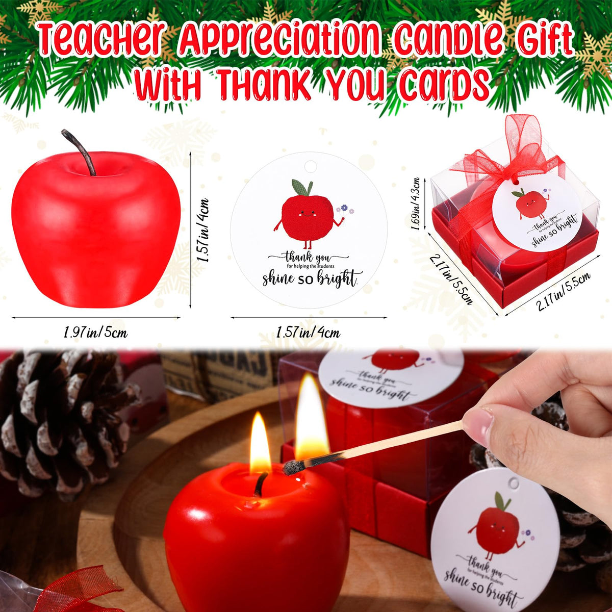 MTLEE thank you cards for teachers paired with candles for thoughtful gifts